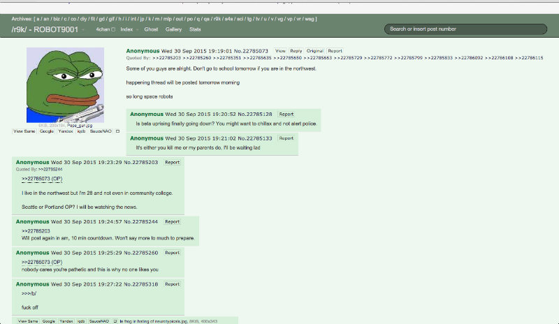 Illustration for article titled UCC Shooter May Have Announced Shooting on 4Chan Last NightÂ